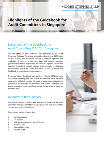 Alerts - Highlights of the Guidebook for Audit Committees in Singapore