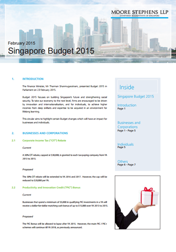 Singapore Budget Report 2015