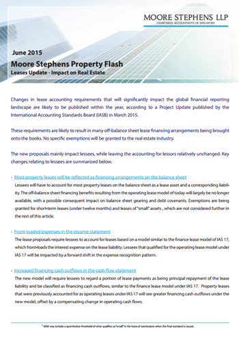 Alerts - Leases Update: Impact on Real Estate